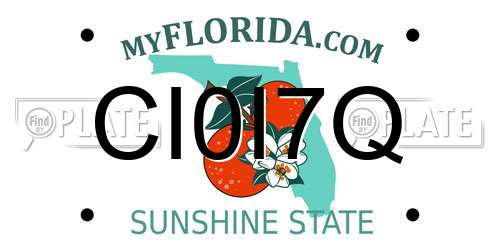 CI0I7Q Florida License Plate