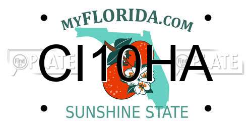 CI10HA Florida License Plate