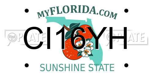 CI16YH Florida License Plate