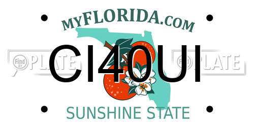 CI40UI Florida License Plate