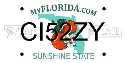CI52ZY Florida License Plate