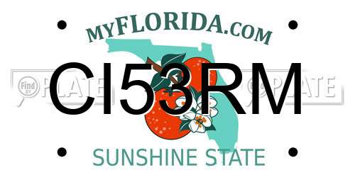 CI53RM Florida License Plate