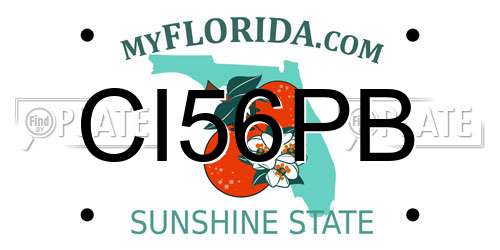 CI56PB Florida License Plate