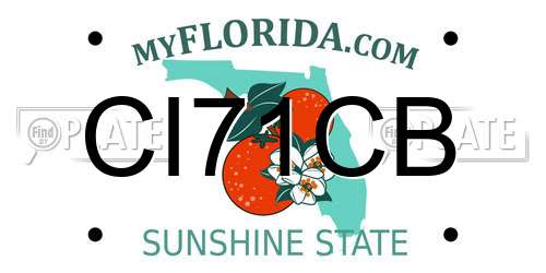 CI71CB Florida License Plate