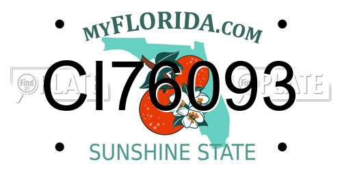 CI76093 Florida License Plate