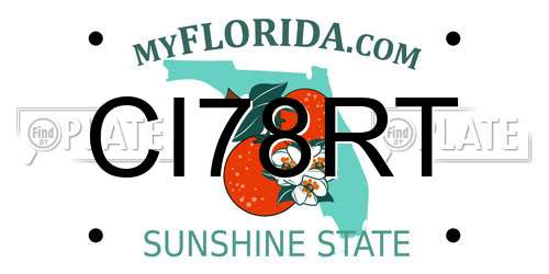CI78RT Florida License Plate