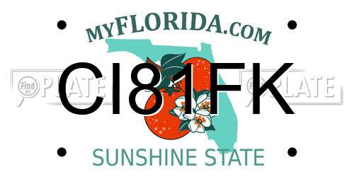 CI81FK Florida License Plate
