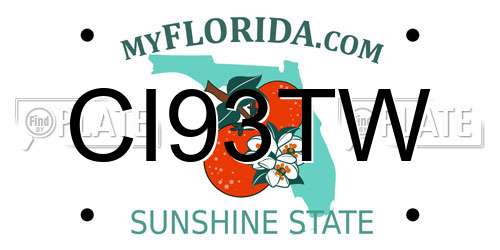 CI93TW Florida License Plate