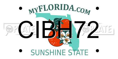 CIBH72 Florida License Plate