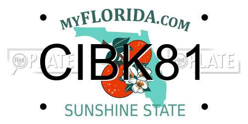 CIBK81 Florida License Plate