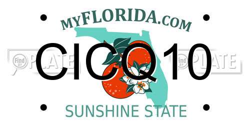 CICQ10 Florida License Plate