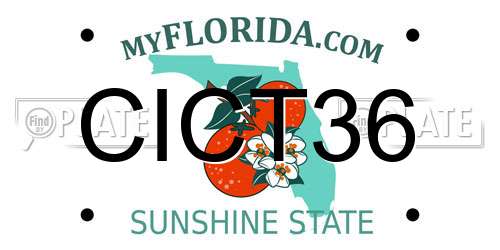 CICT36 Florida License Plate