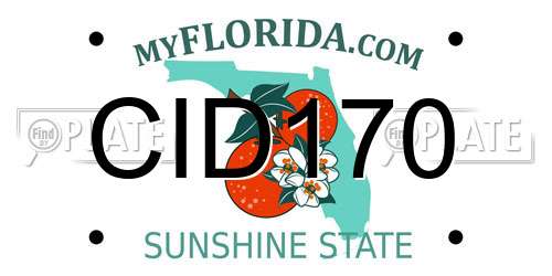 CID170 Florida License Plate