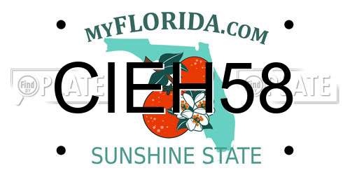 CIEH58 Florida License Plate