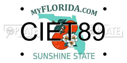 CIET89 Florida License Plate