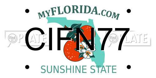 CIFN77 Florida License Plate
