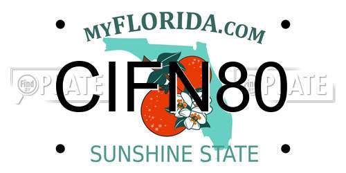 CIFN80 Florida License Plate