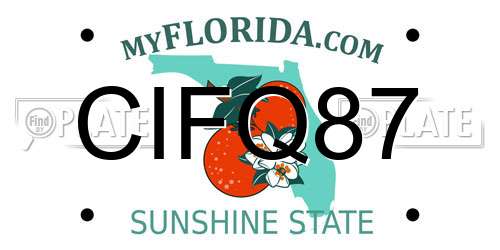 CIFQ87 Florida License Plate