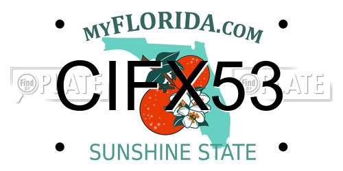 CIFX53 Florida License Plate