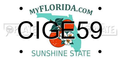 CIGE59 Florida License Plate