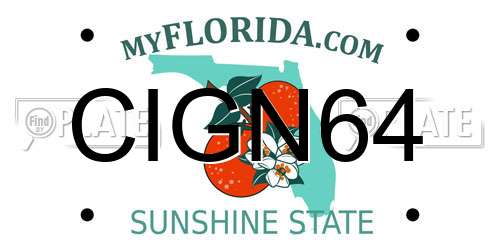 CIGN64 Florida License Plate