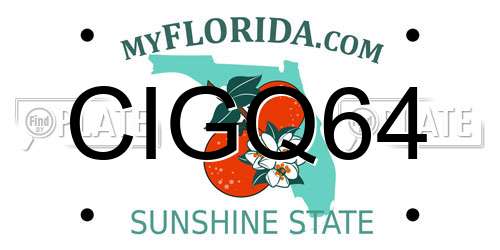 CIGQ64 Florida License Plate