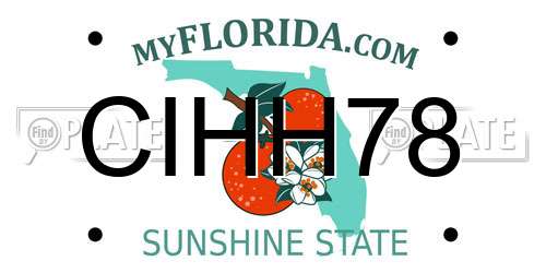 CIHH78 Florida License Plate