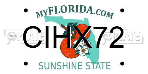 CIHX72 Florida License Plate