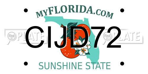 CIJD72 Florida License Plate