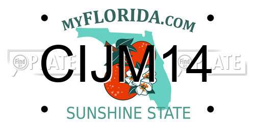 CIJM14 Florida License Plate