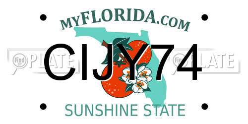 CIJY74 Florida License Plate