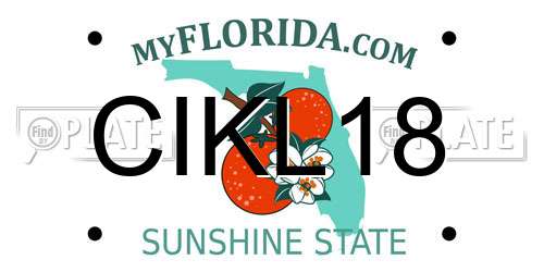 CIKL18 Florida License Plate
