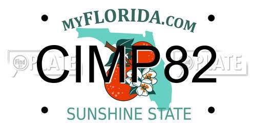 CIMP82 Florida License Plate