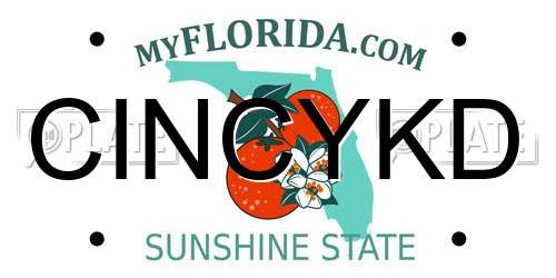CINCYKD Florida License Plate