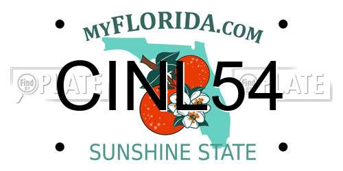 CINL54 Florida License Plate