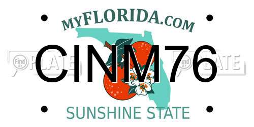 CINM76 Florida License Plate