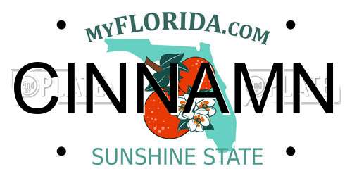 CINNAMN Florida License Plate