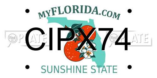 CIPX74 Florida License Plate