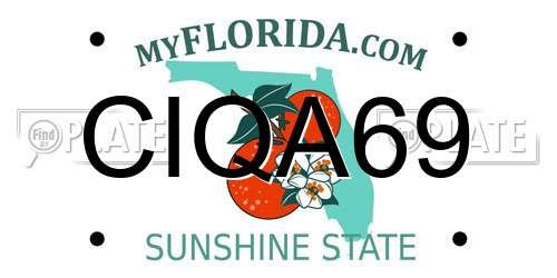CIQA69 Florida License Plate