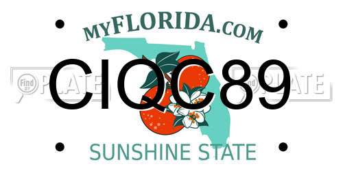 CIQC89 Florida License Plate