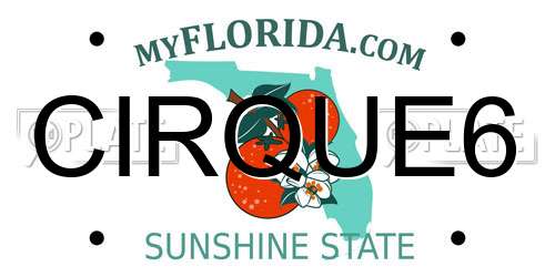 CIRQUE6 Florida License Plate