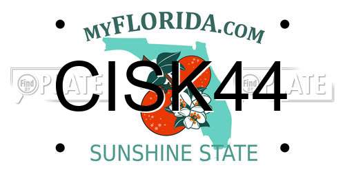 CISK44 Florida License Plate