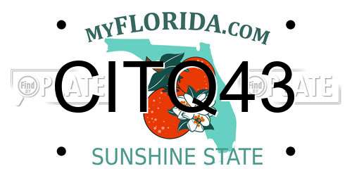 CITQ43 Florida License Plate