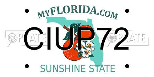 CIUP72 Florida License Plate