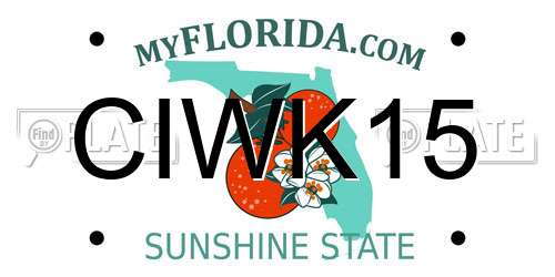 CIWK15 Florida License Plate