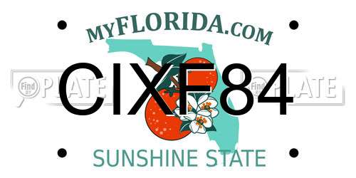 CIXF84 Florida License Plate