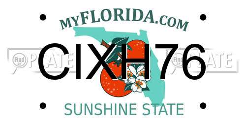 CIXH76 Florida License Plate