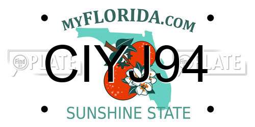 CIYJ94 Florida License Plate