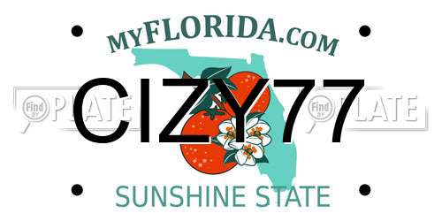 CIZY77 Florida License Plate