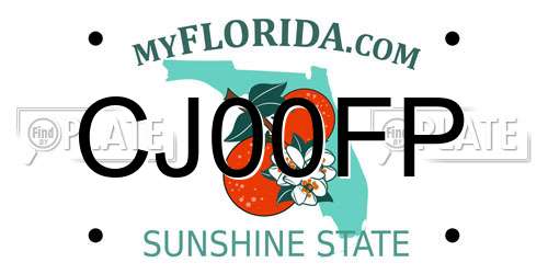 CJ00FP Florida License Plate